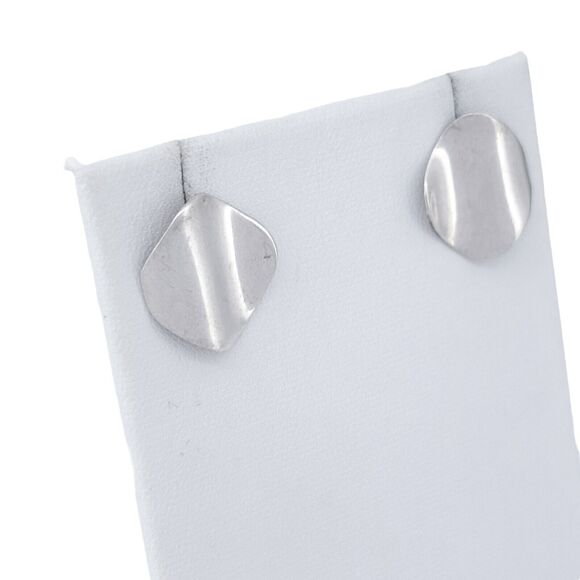 Vintage Sterling Silver 925 Abstract Wavy Stud Earrings - Picture 3 of 8